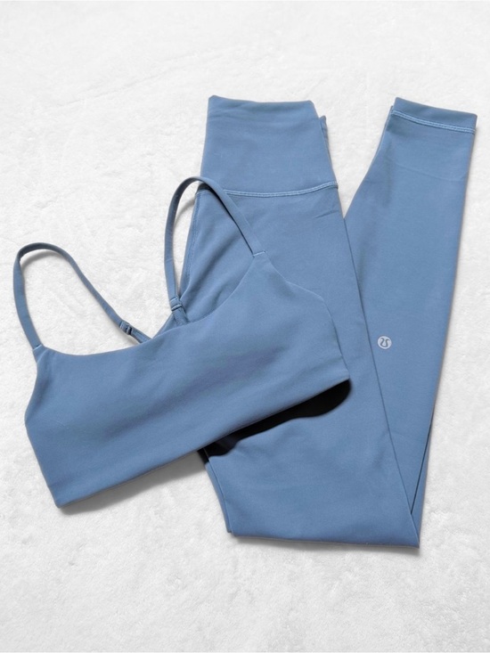 lululemon athletica Pants - NWT Lululemon SET – Wunder Train Bra + Leggings – Steel Blue – Size 4 (SOLD OUT)
